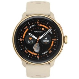 Часовник HiFuture Vela Latte, 1.43" AMOLED, GPS +Compass + Altimeter, 466*466, Support Local Music(100M Space), Support AI Coach for Training, Powered by Dual Core, Bluetooth Call, 5ATM Waterproof, 24/7 True Heart Rate & Blood, Oxygen Sensor, Up to 10 da