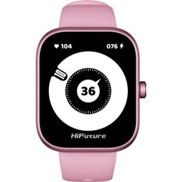 Часовник HiFuture Lume Pro Pink, 1.85 " AMOLED, Always on Display, Powered by Dual Core, Aerospace-Grade Ultra Light Aluminum Frame, Bluetooth Call, 3D User Interface, 1ATM Waterproof, 24/7 True Heart Rate & Blood Oxygen Sensor, 100+Sports Mode, Up to 7 d