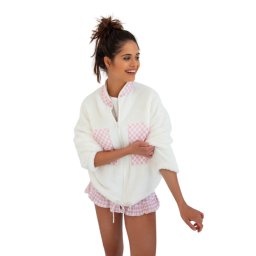 Women's sweatshirt Sensis Nanny length/r S-XL ecru-pink 001
