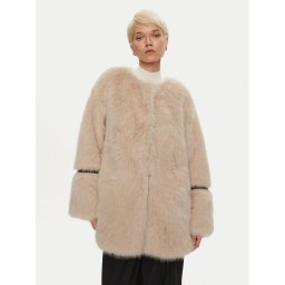 Karen by Simonsen Кожено палто Pearly 10104998 Бежов Oversize