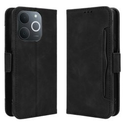 Кожен калъф тип портмоне с магнитна закопчалка за Realme Note 70T - черен