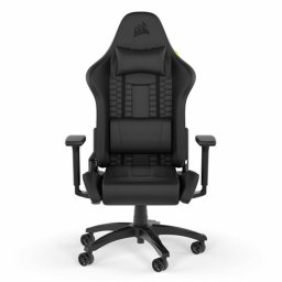 Геймърски стол Corsair TC100 Relaxed, до 120kg, изкуствена кожа, Class 4 газов амортисьор, регулируеми подлакътници, черен