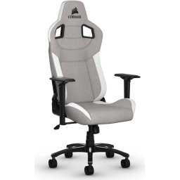 Геймърски стол Corsair T3 RUSH - Fabric Grey/White