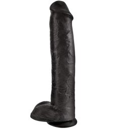 Лепяща се пенис отливка - дилдо "KING COCK DEAL BLACK" 41 см. Гигант