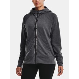 Under Armour Sweatshirt Rival Terry Taped FZ Hoodie-GRY - Ladies