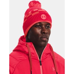 Under Armour Geo Fleece Pom Beanie-RED - Men's