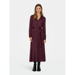 ONLY Рокля тип риза Mika 15361725 Бордо Regular Fit