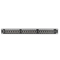 Пач панел Lanberg PPS6-1024-B, 24x порта, 19", 1U, Cat.6, Shielded, IDC T568A/T568B, черен