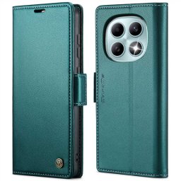 Кожен калъф страничен flip марка CASEME за Xiaomi Redmi Note 15 4G/5G – тюркоазен