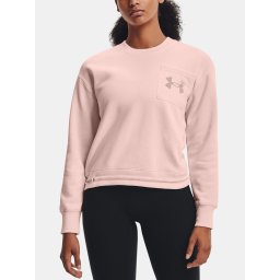 Under Armour Sweatshirt Rival Fleece Mesh Crew-PNK - Ladies