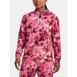 Under Armour Sweatshirt Rival Terry Print Hoodie-PNK - Women