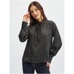 Orsay Women's Black Satin Polka Dot Blouse - Women's