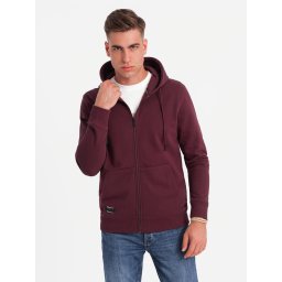 Ombre Men's unbuttoned BASIC sweatshirt - maroon