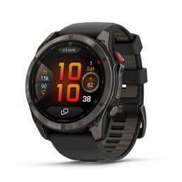 Garmin Fēnix® 8 Pro – 51 мм, AMOLED, Sapphire - Carbon grey DLC titanium с Black/pebble grey силиконова каишка - Смарт часовник