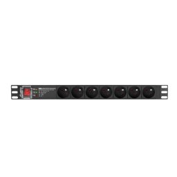 Lanberg power distribution unit (PDU) PRO 19" 1U 16A 2M 7X FRENCH OUTLETS S