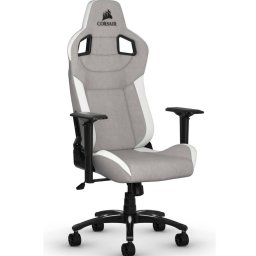 Геймърски стол Corsair T3 RUSH, дишащ текстил, до 120kg, наклон със заключване, 4D регулируеми подлакътници, газов амортисьор клас 4, сив