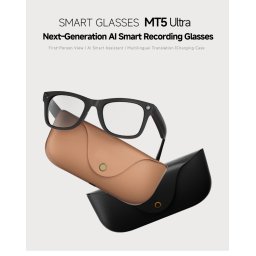 MT5 Ultra Смарт Очила с 8MP Камера, AI Превод в Реално Време и Bluetooth Обаждания – Черни