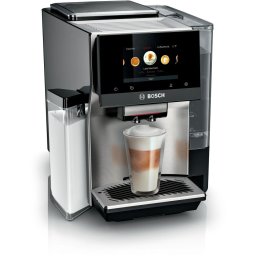Кафеавтомат Bosch VeroCafe TQE80703, 19 Barа, 1500W, 24 вида напитки, 6 настройки на мелачката, Функция AromaDoubleShot, TFT дисплей, Керамична мелачка, Инокс