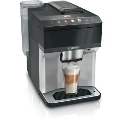 Кафеавтомат Bosch VeroCafe TPE40307, 15 Barа, 1500W, 9 вида напитки, 6 настройки на мелачката, Функция AromaDoubleShot, TFT дисплей, Керамична мелачка, Черен