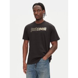 Just Cavalli Тишърт 78OAHT16 Черен Regular Fit