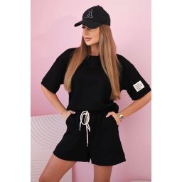 Kesi Włoski Women's butter set with high-waisted shorts black