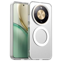 Полупрозрачен хибриден гръб с вграден магнит за Honor Magic8 Lite - бял