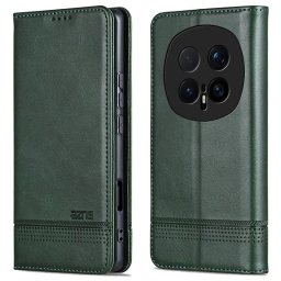 Кожен калъф страничен flip марка AZNS за Honor Magic8 Pro – тъмно зелен