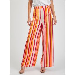 Orsay Women's Red & Yellow Striped Wide Trousers - Ladies