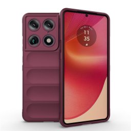 Подсилен силиконов гръб на ленти за Motorola Signature 5G - винено червен