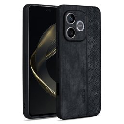 Силиконов гръб с покритие от кожа марка AZNS за Honor 600 Lite - черен