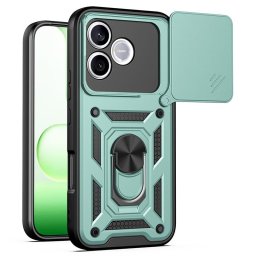 Хибриден гръб със стойка и слайдър за камера за Honor 600 Lite - зелен