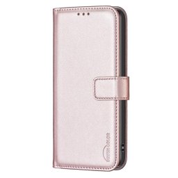 Кожен калъф тип портмоне марка BINFEN COLOR за Xiaomi Redmi Note 15 Pro 5G - перлено розов