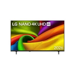 Телевизор LG 55NU8E0B3LA, 55" 4K HDR UHD, 3840x2160, DVB-T2/C/S2, AI Alpha 7, HDR 10, webOS 26, ThinQ AI, VRR, ALLM, HGiG, WiFi, Clear Voice, 4K Super Upscaling, Bluetooth 5.3, Hdmi e-ARC , CI, LAN, AirPlay2, AI Sound Pro, Google Cast, 2 Pole stand, Black