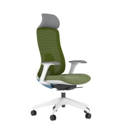 Работен стол Antares DARIO GREEN, до 120кг, дамаска/мрежа, синхронен механизъм, коригиране на дълбочината, заключване в позиция, лумбална опора, ергономичен, зелен