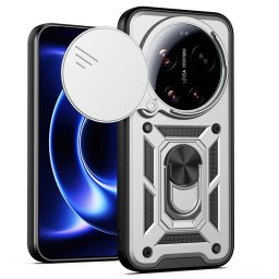 Хибриден гръб със стойка и слайдър за камера за Xiaomi 17 Ultra - бял