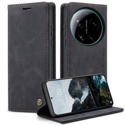 Калъф страничен flip марка CASEME за Xiaomi 17 Ultra – черен