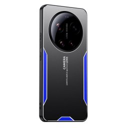 Алуминиев гръб за Xiaomi 17 Ultra - черен със синя рамка