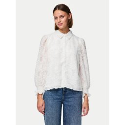 Pieces Риза Pina 17154276 Бял Regular Fit