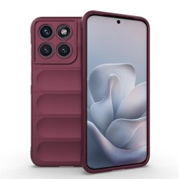 Подсилен силиконов гръб на ленти за Motorola Edge 70 Fusion 5G - винено червен