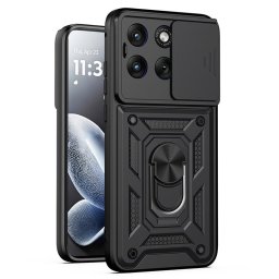 Хибриден гръб със стойка и слайдър за камера за Motorola Edge 70 Fusion 5G - черен