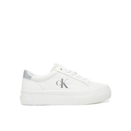 Calvin Klein Сникърси Vulc Flatf Lth Silver Logo Tag YW0YW01877 Бял