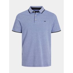 Jack & Jones Тениска с яка и копчета Paulos 12136668 Син Slim Fit
