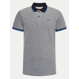 Blend Тениска с яка и копчета 20716469 Сив Regular Fit