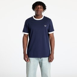 Тениска FRED PERRY Taped Ringer T-Shirt Carbon Blue M