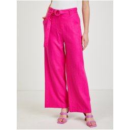 Dark pink women's linen trousers ORSAY - Ladies