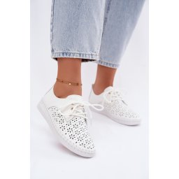 Дамски ниски кожени обувки White Softie