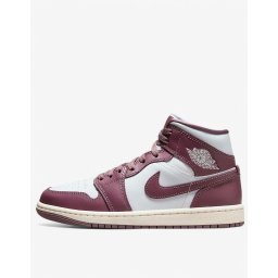 NIKE Air Jordan 1 Mid Shoes Mauve/White
