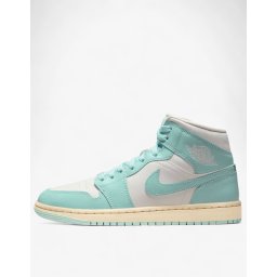 NIKE Air Jordan 1 Mid Shoes White/Blue