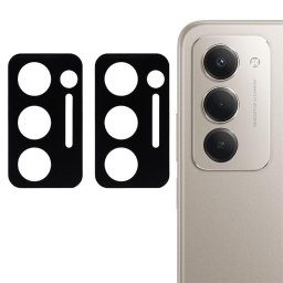 Два броя удароустойчив стъклен протектор за камера за Xiaomi Redmi 15 4G/5G - черна рамка