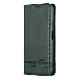 Кожен калъф страничен flip марка AZNS за Xiaomi Redmi 15 4G – тъмно зелен